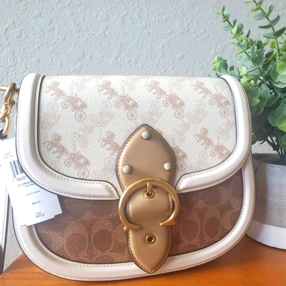 Coach Beat Saddle Bag Carriage, Signature & Chalk